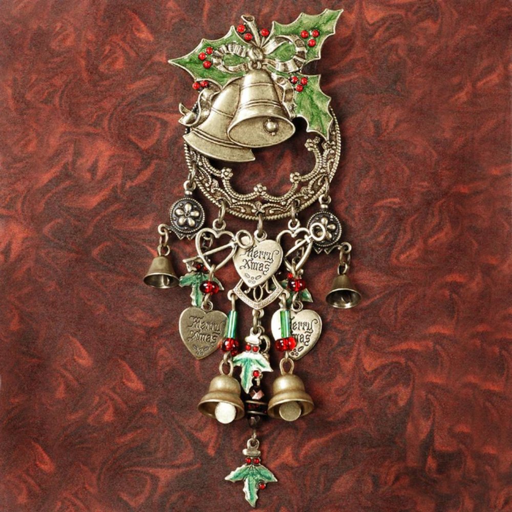 Sweet Romance Holly Bells Pin